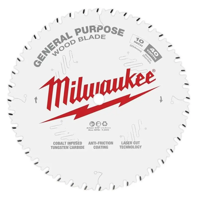 10" General Purpose Circular Saw Blade – 40-Tooth Carbide-Tipped (Model 48-40-1024) 1