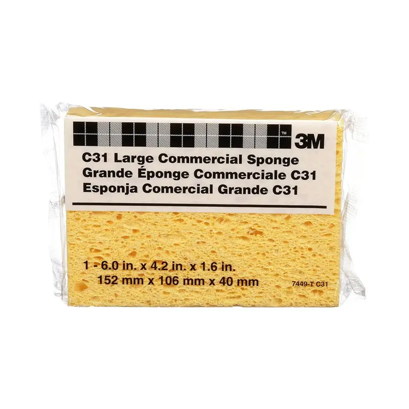 3M Commercial-Size Cleaning Sponge — 6" X 4.25" X 1.625", Durable Dual-Texture Surface 1