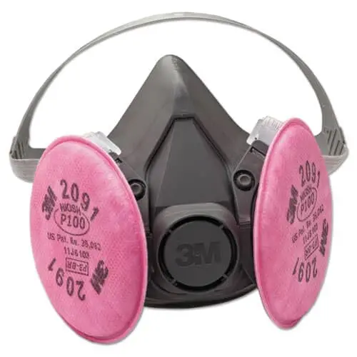 3M Half-Facepiece Respirator – Large Size With P100 Particulate Filters (2091) And Organic Vapor Cartridge Ready 1