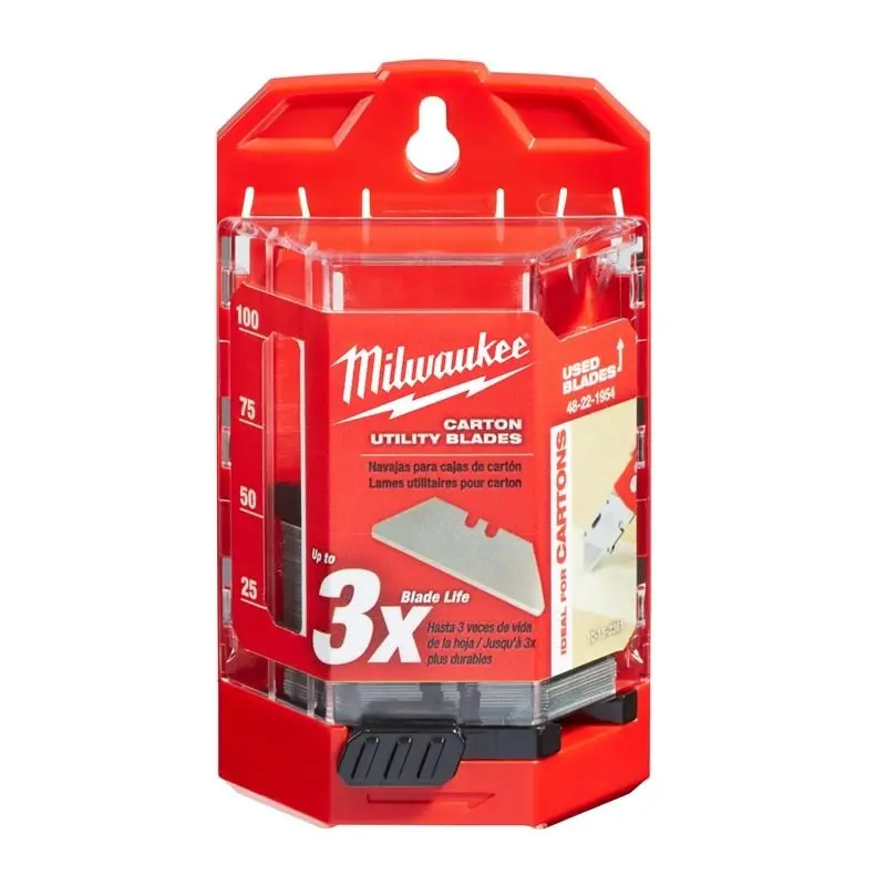 50-Pack Carton Utility Blades With Integrated Dispenser – Model 48-22-1954 1