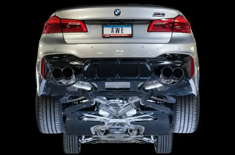 Awe Tuning Switchpath Cat-Back Exhaust For 2018–2019 Bmw F90 M5 — Black Diamond Tips 1