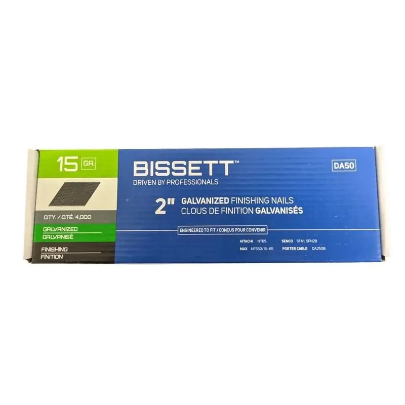 Bissett 15-Gauge Galvanized Angled Finish Nails – Box Of 10,000 1