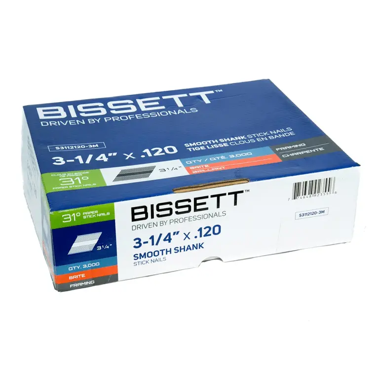 Bissett 3-1/4" Paper-Collated Strip Nails – 3M Box 1