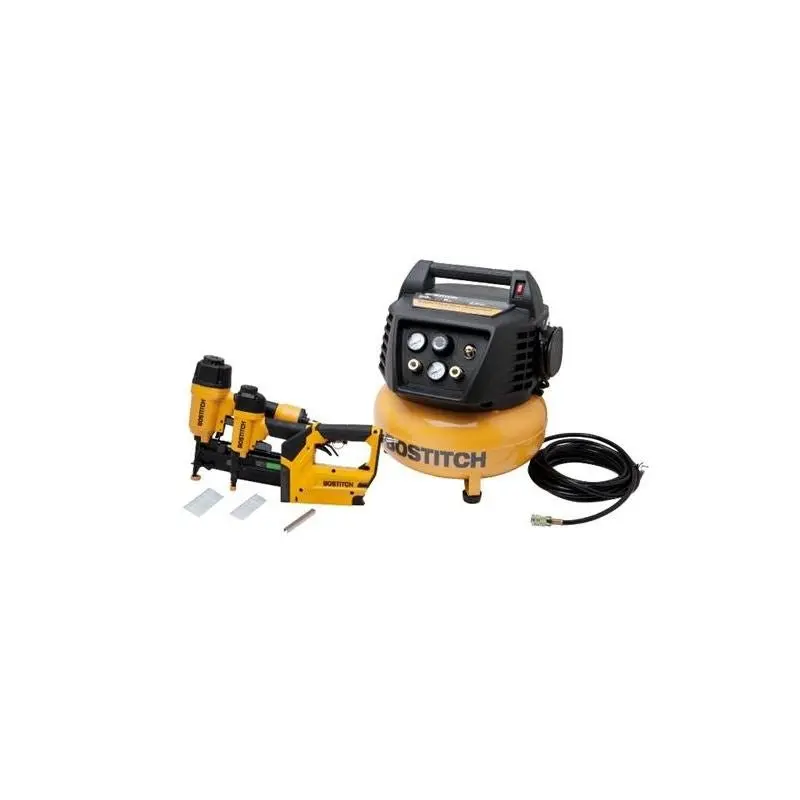 Bostitch 3-In-1 Air Compressor Combo Kit – Includes Stapler, Brad Nailer & Inflation Tool 1