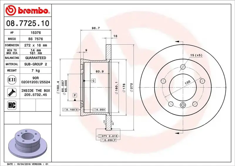 Brembo 08772510C02 Premium Brake Rotor – High-Performance Disc For Enhanced Stopping Power 1
