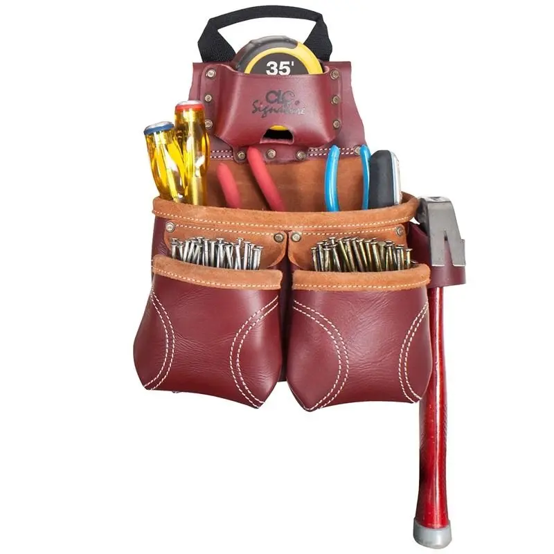 Clc 21428 Heavy-Duty Leather 10-Pocket Nail And Tool Bag For Tradespeople 1