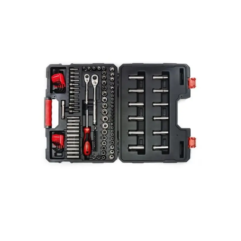Crescent Ctk121C 121-Piece Mechanics Tool Set – Standard & Deep Sockets, 6- And 12-Point 1