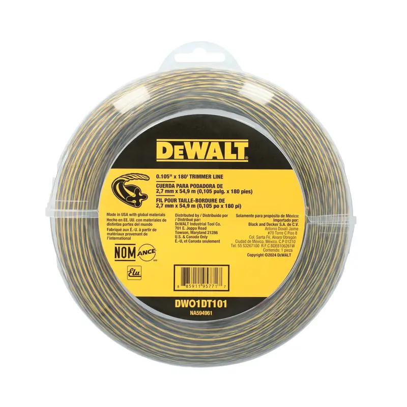 Dewalt 0.105" X 180 Ft. Standard Trimmer Line Spool (Dwo1Dt101) 1