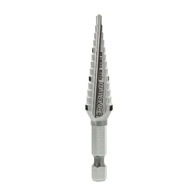 Diablo 1/4"–1/2" 13-Step Impact Drill Bit – High-Strength Step Bit For Sheet Metal 1