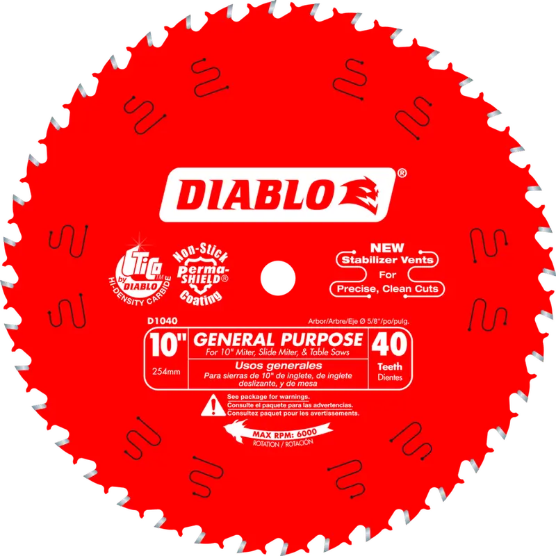 Diablo 10-Inch 40-Tooth General-Purpose Wood-Cutting Saw Blade 1