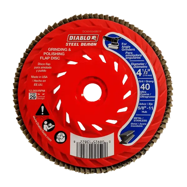 Diablo 4-1/2" 40-Grit Steel Demon Flap Disc With Speed Hub – Heavy-Duty Metal Grinding 1