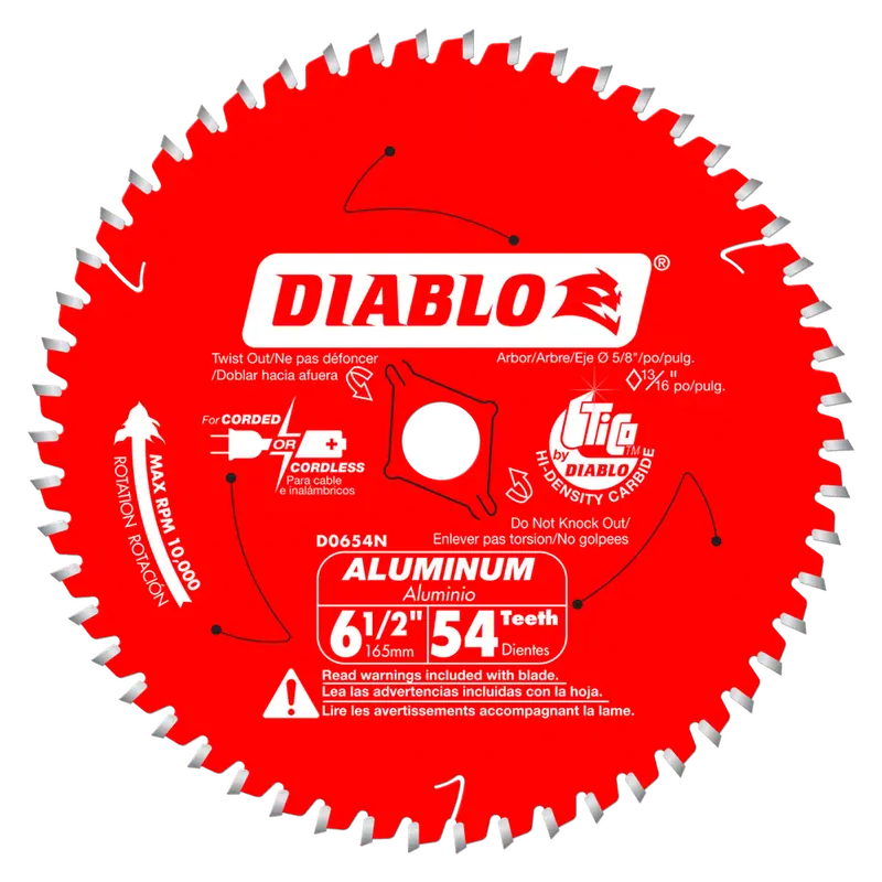 Diablo 6-1/2-Inch 54-Tooth Saw Blade Optimized For Medium Aluminum 1