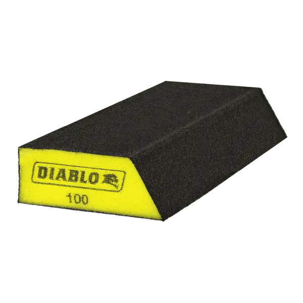 Diablo 8" X 3" X 1" Extended Corner-Contact Sanding Sponge – 100-Grit 1