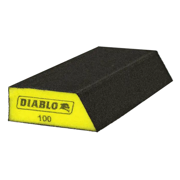 Diablo 8" X 3" X 1" Extended Corner-Contact Sanding Sponges – 100-Grit (2-Pack) 1