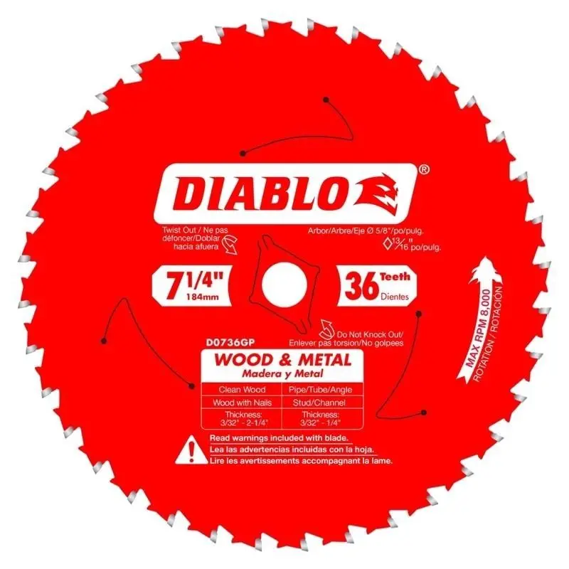 Diablo Bi-Material Carbide Saw Blade For Wood And Metal 1