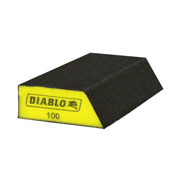 Diablo Corner Contact Sanding Sponge – 5" X 3" X 1", 100-Grit For Smooth Edge Blending 1