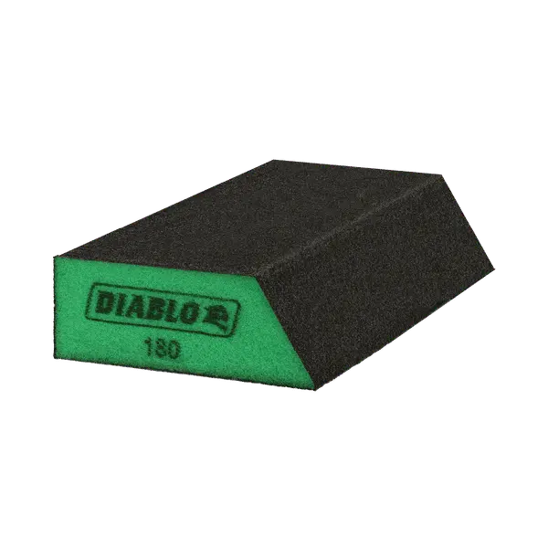 Diablo Corner Contact Sanding Sponge – 5" X 3" X 1", 180-Grit For Tight Angles 1