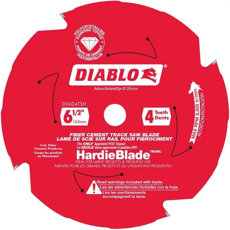 Diablo D0604Tsh 6-1/2" 4-Tooth Track Saw Blade For Fiber Cement And Hardie Board 1