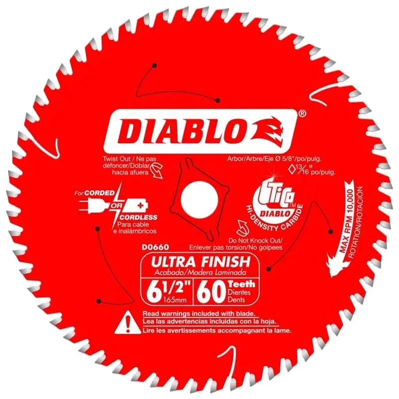 Diablo D0660A 6-1/2" 60-Tooth Ultra-Finish Saw Blade 1