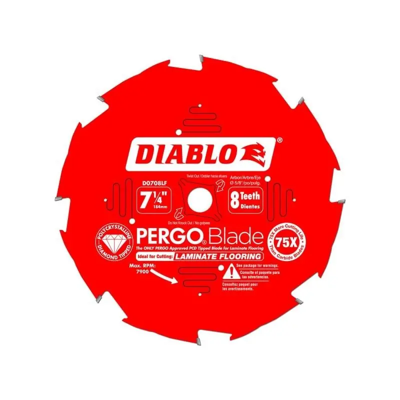 Diablo D0708Lf 7-1/4" 8-Tooth Pcd-Tipped Laminate Flooring Saw Blade 1