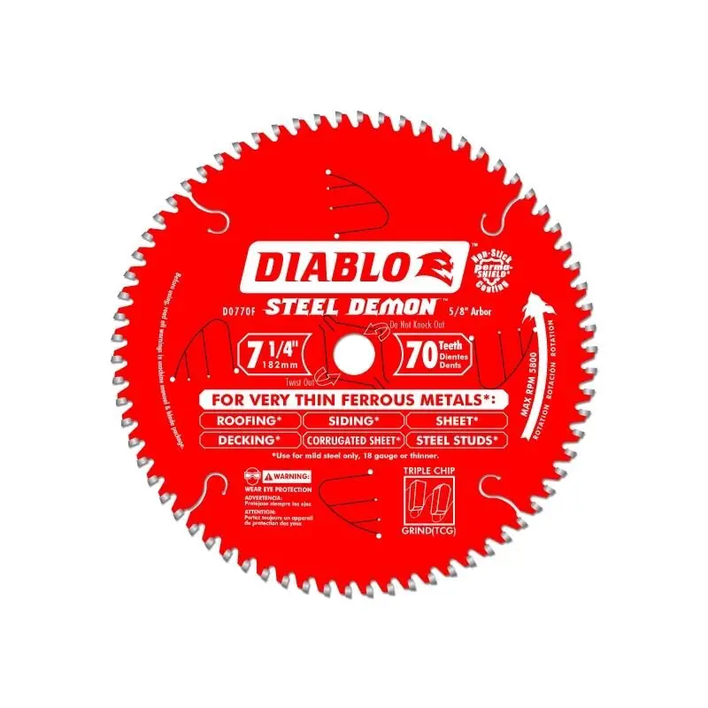 Diablo D0770F 7-1/4" 70-Tooth Steel Demon Metal-Cutting Circular Saw Blade 1