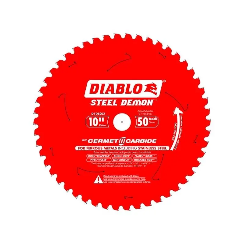 Diablo D1050Cf 10" 50-Tooth Steel Demon Metal-Cutting Circular Saw Blade 1