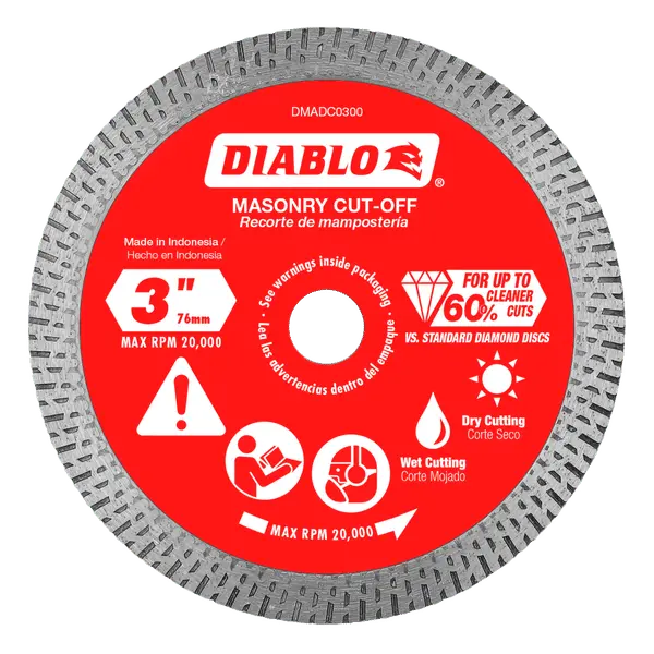 Diablo Diamond Continuous Rim Masonry Cutting Disc – 3-Inch 1