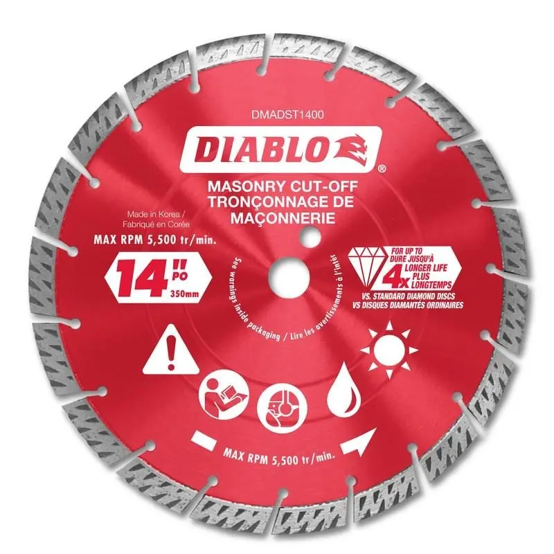 Diablo Dmadst1400 14" Turbo Segmented Diamond Blade – Maximum Cutting Efficiency For Large Jobs 1