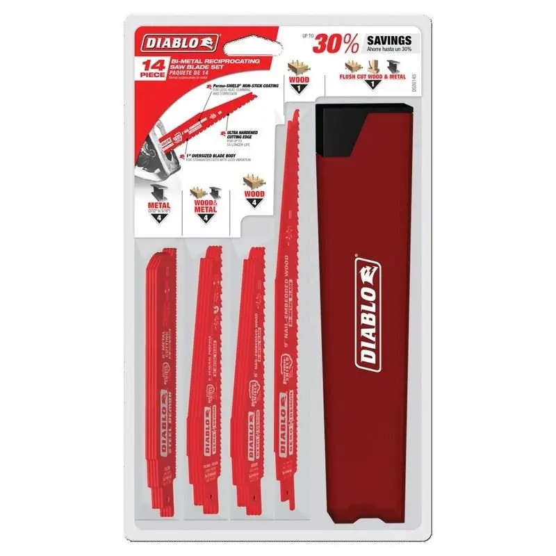 Diablo Ds0014Sc 14-Piece Reciprocating Saw Blade Set For Demolition In Nail-Ridden Wood And Metal 1