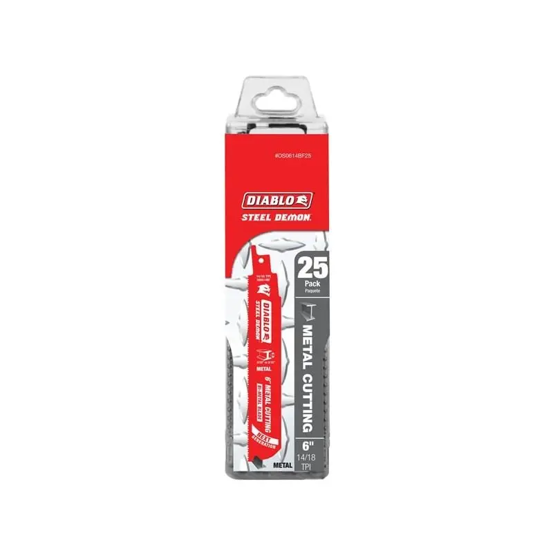 Diablo Ds0614Bf25 — 25-Pack 6" Bi-Metal Reciprocating Blades For Metal (3/32"–5/16") 1