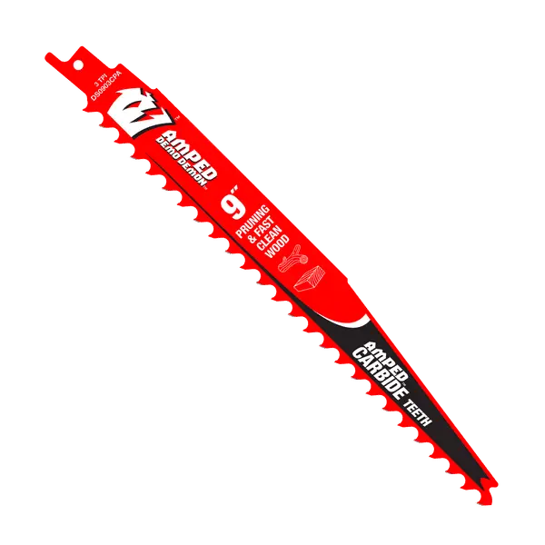 Diablo Ds0903Cpa3 9" 3Tpi Amped™ Demo Demon™ Carbide Reciprocating Saw Blades – Pruning & Smooth Wood (3-Pack) 1