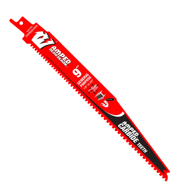 Diablo Ds0909Cgpa 9" 6/9Tpi Amped™ Demo Demon™ Carbide Reciprocating Saw Blade – Versatile Material Cutting 1