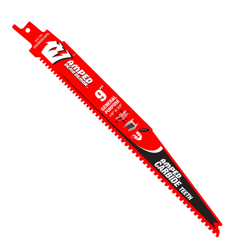 Diablo Ds0909Cgpa3 9" 6/9Tpi Amped™ Demo Demon™ Carbide Reciprocating Saw Blades – General Purpose (3-Pack) 1