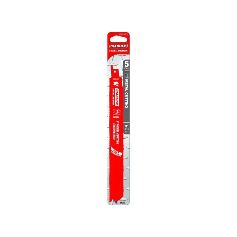 Diablo Ds0914Bf5 — 5-Pack 9" Bi-Metal Reciprocating Blades For Metal (3/32"–5/16") 1