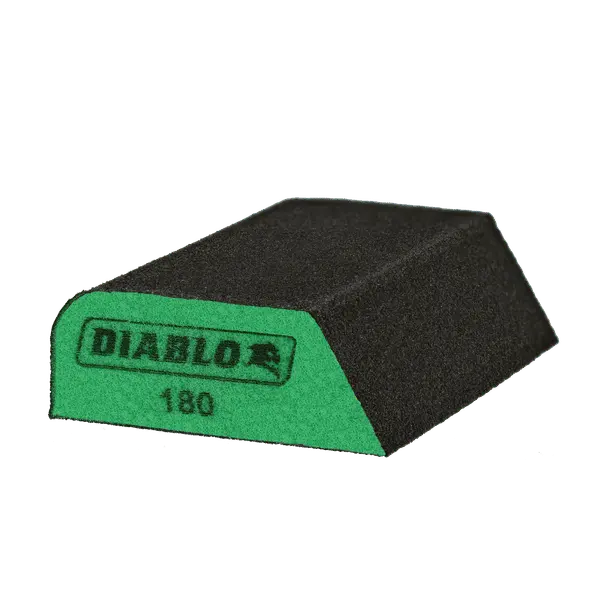 Diablo Dual-Edge Sanding Sponge – 4" X 2.5" X 1", 180-Grit For Contoured Surfaces 1