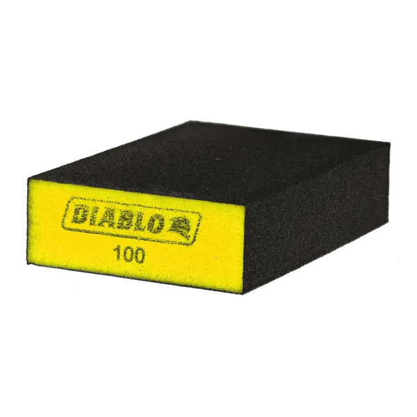 Diablo Large Flat-Edge Sanding Sponge – 5" X 3" X 1", 100-Grit (4-Pack) 1