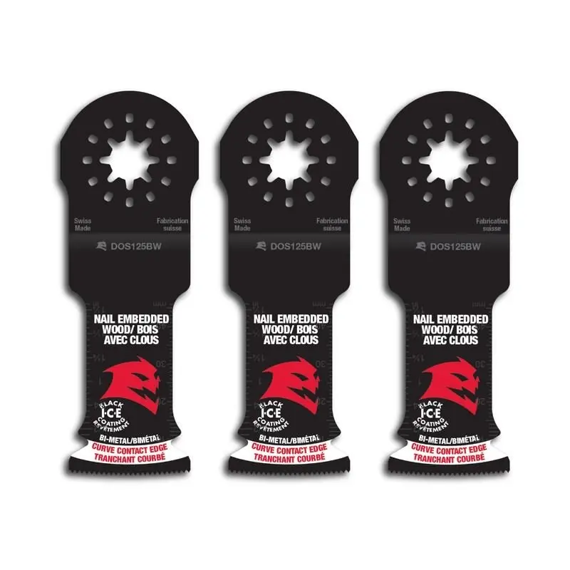 Diablo Starlock 1-1/4" Bi-Metal Oscillating Blades For Nail-Embedded Wood (3-Pack) 1