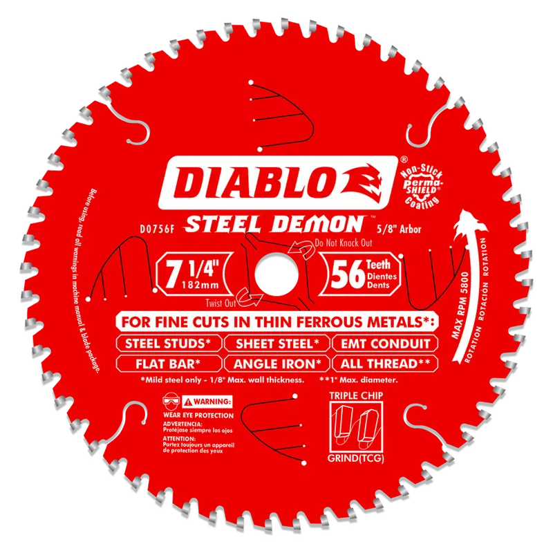 Diablo Steel Demon® 7-1/4-Inch 56-Tooth Carbide Blade For Thin Metal 1