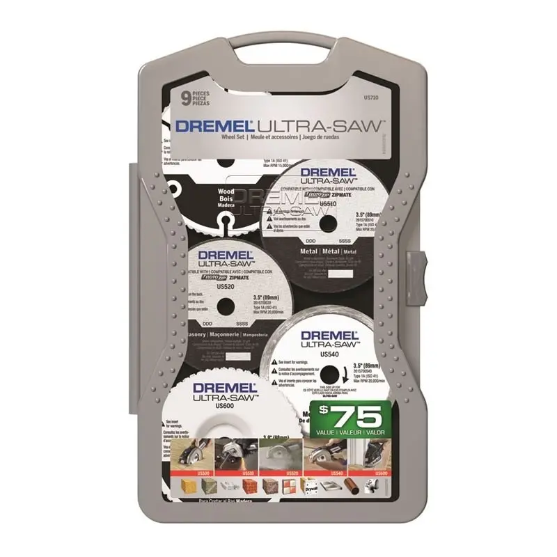 Dremel Us710 Ultra-Saw Multipurpose Wheel Set – 9-Piece Accessory Kit For Cutting & Grinding 1