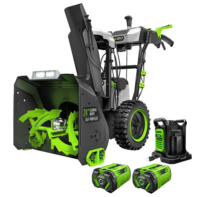 Ego Power+ 24" Self-Propelled 2-Stage Cordless Snow Blower – Snt2416 With Dual 10.0Ah Batteries & Dual-Port Charger 1
