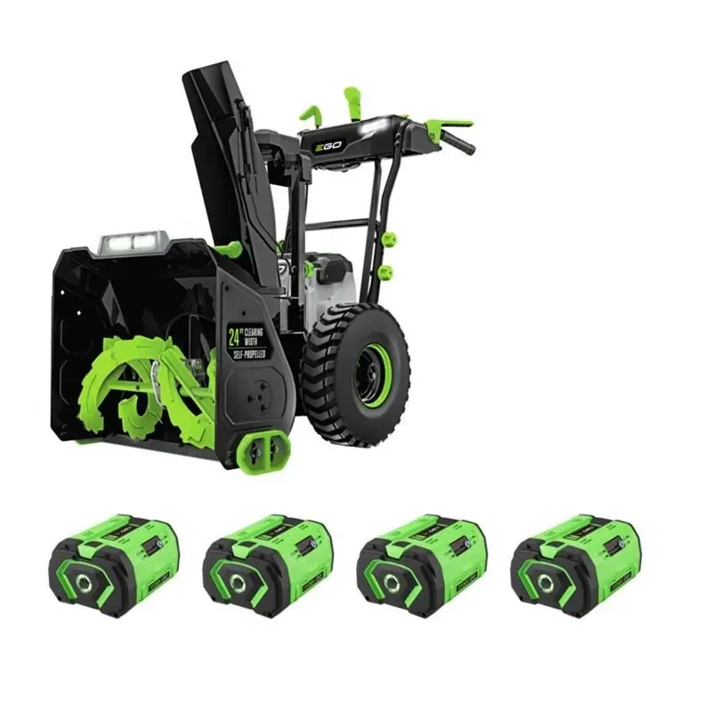 Ego Snt2406-4 Self-Propelled Two-Stage Snow Blower – 24-Inch Clearing Width, Includes Four 10Ah Batteries 1
