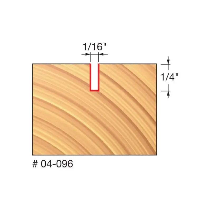 Freud 04-096 Double-Flute Straight Router Bit — 1/16" Diameter 1