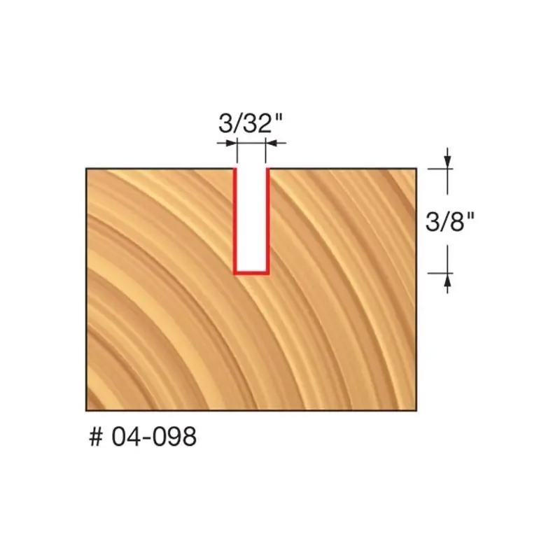 Freud 04-098 Double-Flute Straight Router Bit — 3/32" Diameter 1