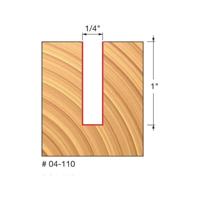 Freud 04-110 Double-Flute Straight Router Bit – 1/4" Diameter 1