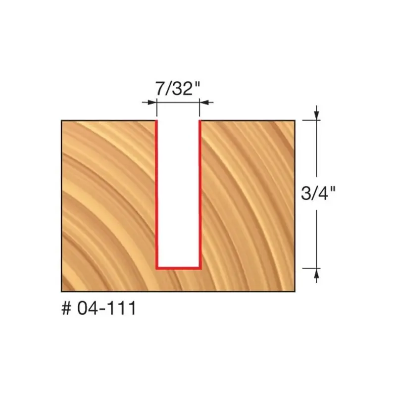 Freud 04-111 Double-Flute Straight Bit — 7/32" Diameter, Precision Ground 1