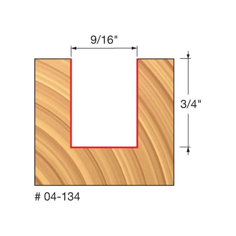 Freud 04-134 Double-Flute Straight Router Bit – 9/16" Diameter 1