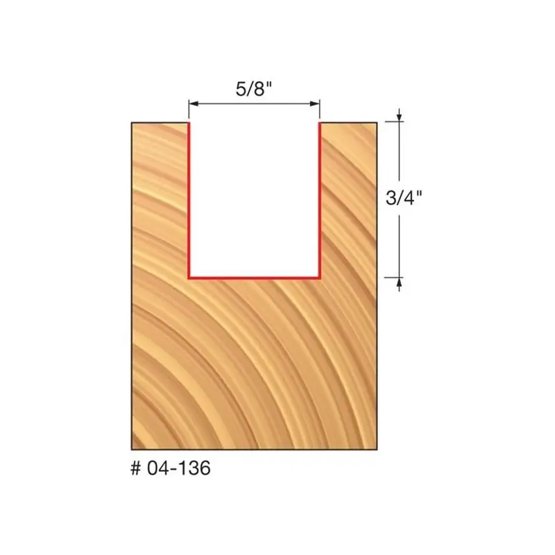 Freud 04-136 — 5/8-Inch Diameter Double-Flute Straight Router Bit 1