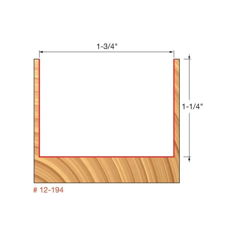 Freud 12-194 Double-Grind Straight Router Bit – 1-3/4" Diameter 1
