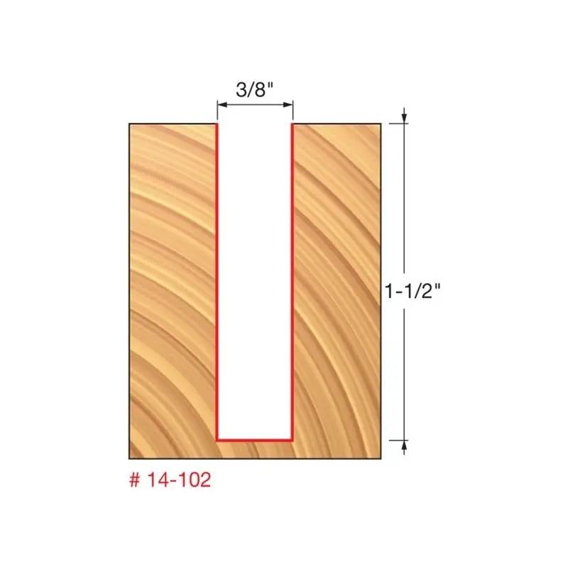 Freud 14-102 3/8" Diameter Staggered-Flute Router Bit 1