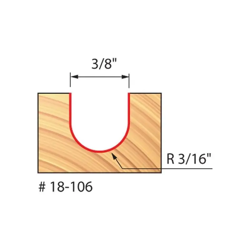 Freud 18-106 3/16" Radius Round-Nose Router Bit 1